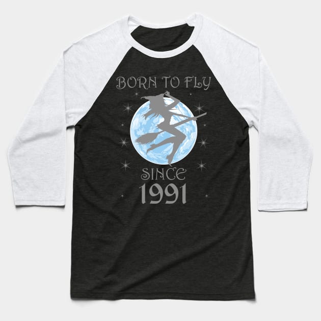 BORN TO FLY SINCE 1947 WITCHCRAFT T-SHIRT | WICCA BIRTHDAY WITCH GIFT Baseball T-Shirt by Chameleon Living